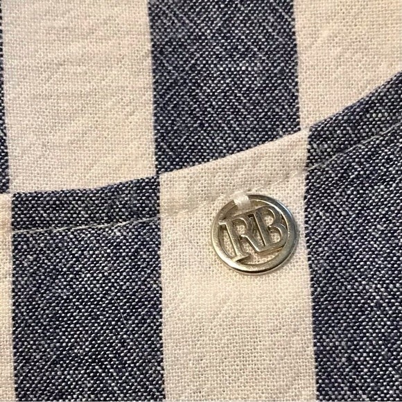 Roberta Biagi Linen Blend Striped Popover Blouse Top S - Picture 3 of 9